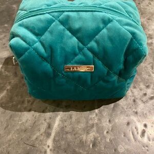 La Mer Turquoise Quilted Cosmetic Bag